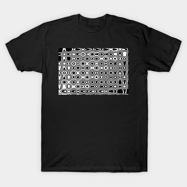Illusion in black and white, abstract print T-Shirt by KINKDesign